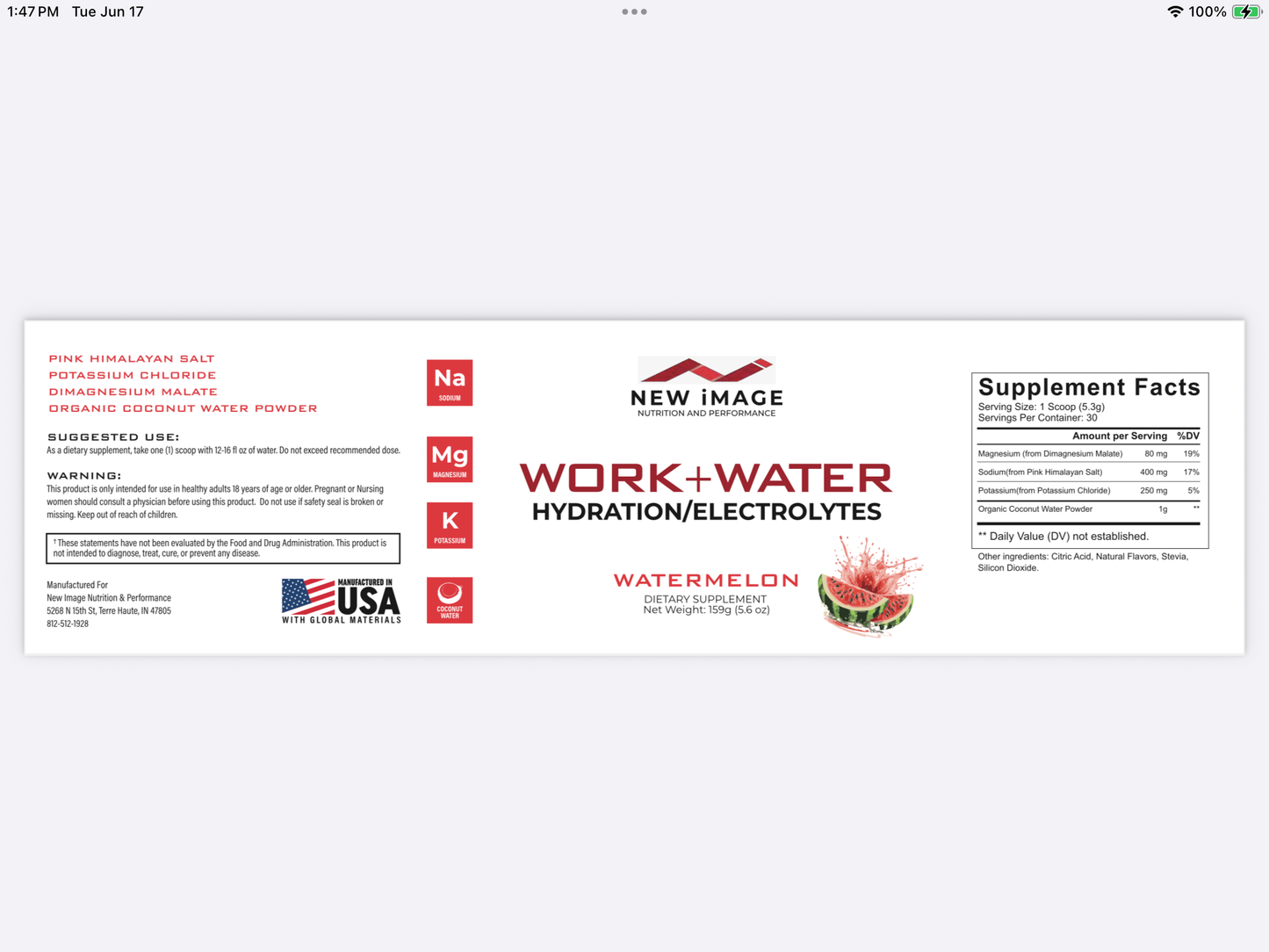 Work+Waterâ„¢ Advanced Hydration